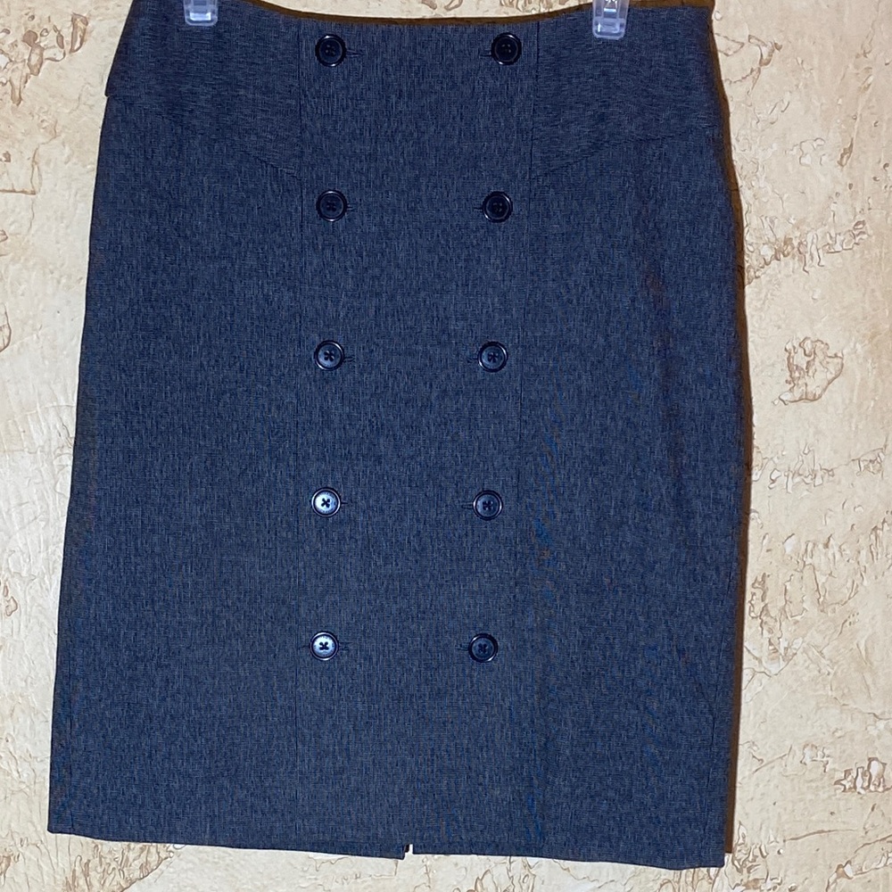 Anne Klein Charcoal Double-Breasted Pencil Skirt